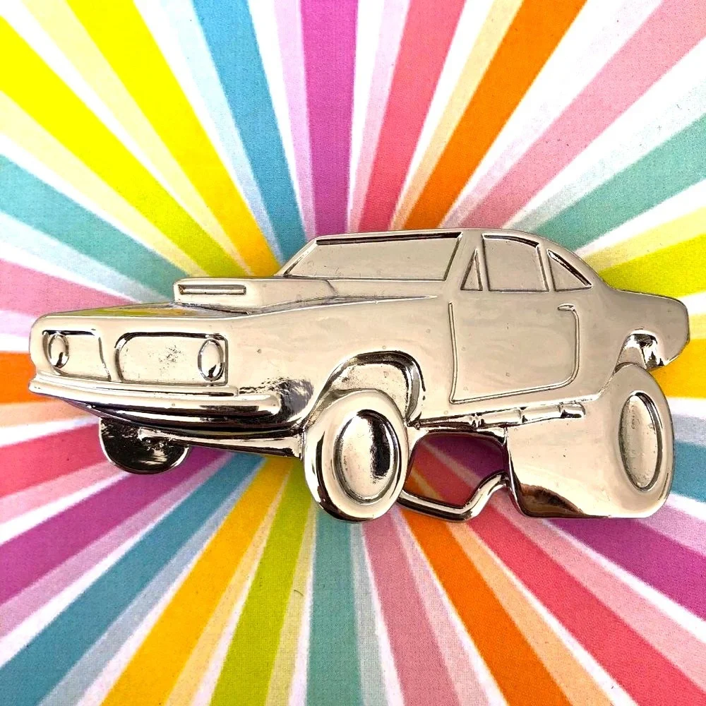 🌸HP 1970’s Inspired hot rod muscle car belt buckle